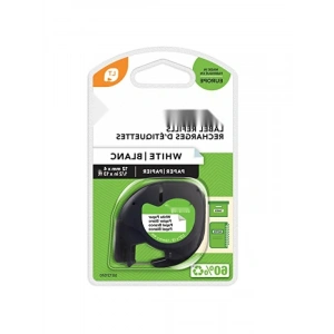 Beyaz Kağıt Şerit Etiket - 12mm x 4 mt, LetraTag Uyumlu