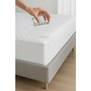 Beyaz Kapitone Fitted Yatak Alezi, Sıvı Geçirmez Özellikte, 160 x 200 cm