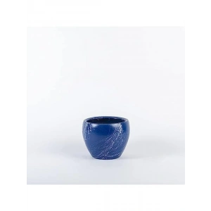 Beyaz Mermer Desenli Mavi Kaktüs Saksısı, Şık Tasarım