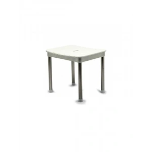 Beyaz Okaliptus Tabure - Maksimum 100 kg Kapasite (37 x 34 x 30 cm)