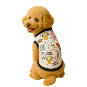 Beyaz Organik Kumaşlı Köpek ve Kedi Kıyafeti, 2XL