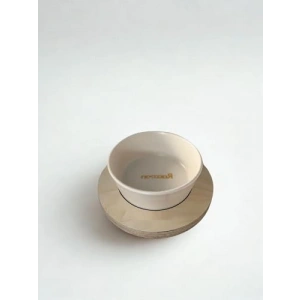 Beyaz Renkli 13 Cm Tek Tablalı Seramik Mama/Su Kabı