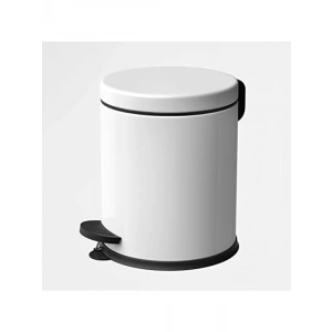 Beyaz Renkli Pedallı Çöp Kovası - 5 LT
