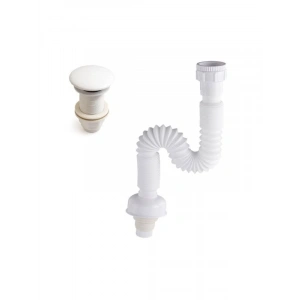 Beyaz Seramik Başlıklı Pop-up Lavabo Sifonu - KSF103-W