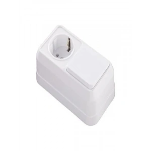 Beyaz Sıva Üstü İkili Topraklı Priz