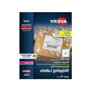 Beyaz Suya Dayanıklı Yazdırılabilir Nakliye Etiketleri, 300 Adet