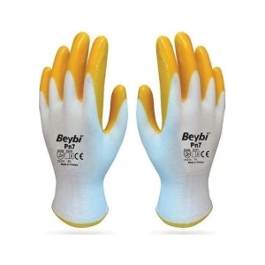 Beybi Pn7 Polyester Örme Yarı Nitril Iş Eldiveni 48 Çift
