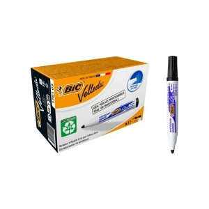 Bic 1701 Velleda Eco Yuvarlak Uçlu Beyaz Tahta Kalemi Siyah 12li Kutu