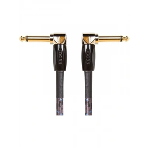 BIC-1AA Studio Grade Instrument Cable, Patch/pedal kablosu, sağ açılı 1/4 inç konnektörler, 1 ft/30 cm uzunluk