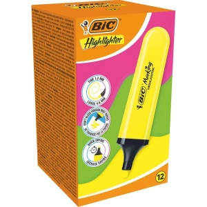 Bic 968583 Fosforlu Kalem Marking Flat Highlighter 12 Li Sarı (1 Paket 12 Adet)