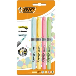 Bic Fosforlu Kalem Marking Highlighter Grip Pastel Renkler 4 Lü 964859