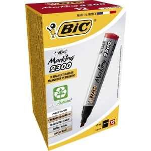 Bic Marker 2300 Kesik Uçlu Permanent Markör Kırmızı 12li Kutu