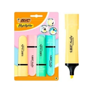 Bic Marking Flat Keçeli Kalem 4lü Pastel Renk Seçenekleri ile Blister Paket Model 519520
