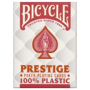 Bicycle Bicycle® Prestige Rider Back 100% Plastik Jumbo Endeks Oyun Kartları, Kırmızı