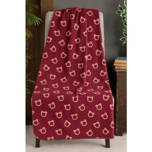 Bordo Desenli Çift Kişilik Polar Battaniye 195x215 cm