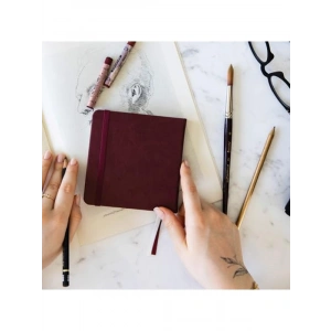 Bordo Sert Kapak Eskiz Defteri, 80 Yaprak, 12x12 cm