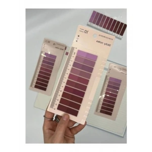 Bordo Tonlarında 10 Renkli Cetvelli İndeks Sticker Seti