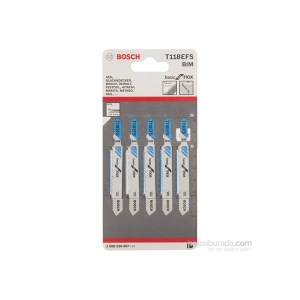 Bosch - Ekonomik Seri Inox (Paslanmaz Çelik) İçin T 118 Efs Dekupaj Testeresi Bıçağı - 5Li Paket