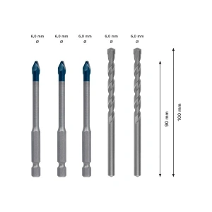 Bosch Expert Hex-9 Hardceramic Delme Ucu Karışık Seti 6 mm 5 Parça