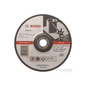 Bosch - Expert Serisi Inox (Paslanmaz Çelik) İçin Bombeli Kesme Diski(Taş)- Rapido - As 46 T Inox Bf, 180 Mm, 1,6 Mm