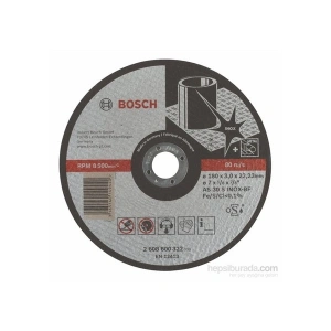 Bosch - Expert Serisi Inox (Paslanmaz Çelik) İçin Düz Kesme Diski (Taş) - As 30 S Inox Bf, 180 Mm, 3,0 Mm