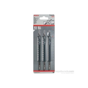 Bosch - Hızlı Kesim Serisi Ahşap İçin T 344 D Dekupaj Testeresi Bıçağı - 3Lü Paket