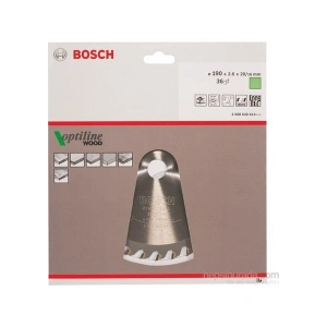 Bosch - Optiline Serisi Ahşap için Daire Testere Bıçağı 190*20/16 mm 36 Diş