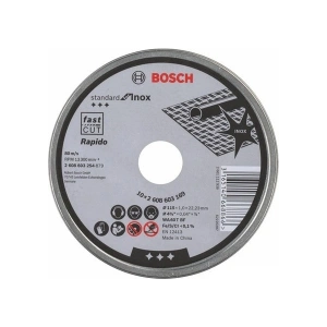 Bosch Standard Seri Inox 10 Adet (Paslanmaz Çelik) İçin Düz Kesme Diski (Taş) – Rapido - Wa 60 T Bf, 115 Mm, 22,23 Mm, 1,0 Mm