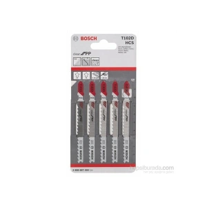 Bosch - Temiz Kesim Serisi Polipropilen İçin T 102 D Dekupaj Testeresi Bıçağı - 5Li Paket