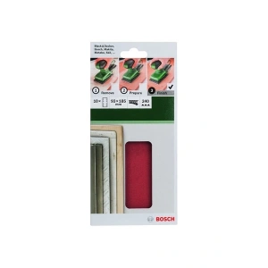 Bosch - Titreşimli Zımpara Kağıdı 10Lu, 93 X 185 Mm 240 Kum 8 Delik
