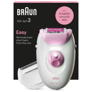 Braun Silk-Épil 3 3-031 Epilatör 20 Cımbızlı 2 Hız Kuru Kullanım Yıkanabilir Başlıklı Beyaz