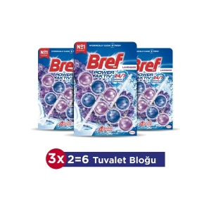 Bref Wc Power Aktiv Duopack Katı Tuvalet Bloğu Lavanta 3lü