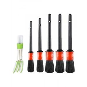 BUFFER® Yumuşak Kıllı İç Ve Dış Temizlik İçin 5+1 Detaylı Araç Oto Temizlik Bakım Fırça Seti