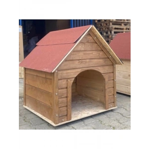 Büyük Boy Ahşap Ceviz Renkli Köpek Kulübesi - 100x100x78 cm