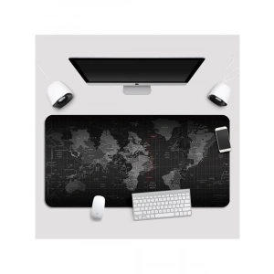 Büyük Boy Dünya Desenli Kaymaz Mouse Pad, 88x40 cm