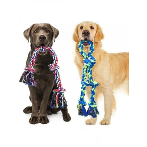 Büyük Boy Köpek Halat Oyuncağı Seti, 2’li, Diş Kaşıma Eğitimi için