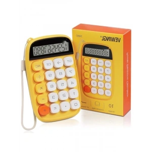 Büyük LCD Ekranlı Hesap Makinesi - 10 Haneli, Sarı