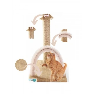 Pembe Renkli Kedi Kaşıma ve Tırmalama Tahtası