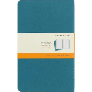 Canlı Mavi Renkli 3lü Çizgili Cahier Not Defteri, L Boy