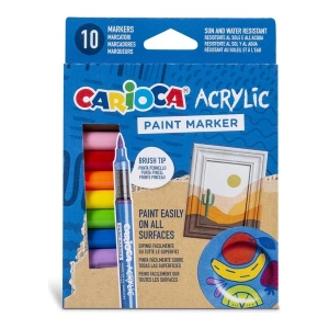 Carioca Akrilik Paint Marker Su Bazlı Fırça Uçlu 10lu
