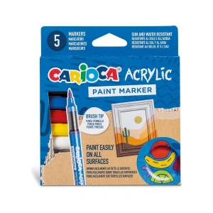 Carioca Akrilik Paint Marker Su Bazlı Fırça Uçlu 5li