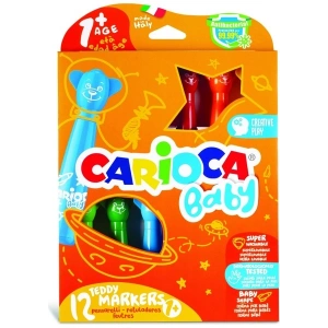 Carioca Keçeli Boya Kalemi Teddy Jumbo Bebek Süper Yıkanabilir 12Renk