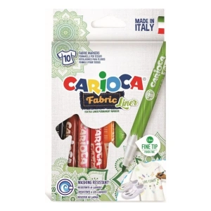Carioca Keçeli Kumaş Boya Kalemi Fıne 10Lu 2.5 mm Kalınlıkta Çocuklar İçin Renkli Set