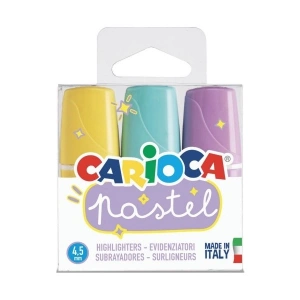 Carioca Mini İşaretleme Kalemi 3 Adet Pastel Renkli Su Bazlı Yıkanabilir 5 mm Uç