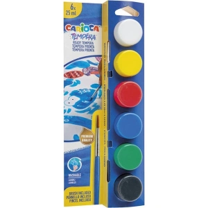 Carioca Tempera Suluboya Süper Yıkanabilir Fırçalı 25 ml 6 Renk 40433