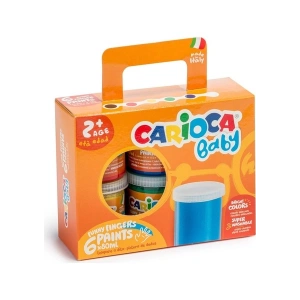 Carioca Yıkanabilir Parmak Boyası - 6 Renk X 80 Gr