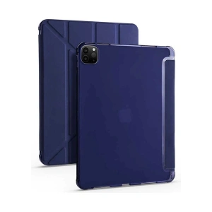 Case 4U Apple iPad Pro 2020 (2.Nesil) Kılıf Tri Folding Smart With Pen Standlı Kapak - 11 inç uyumlu Lacivert