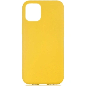 Case 4U Apple iPhone 12 Kılıf Içi Kadife Logosuz LSR Lansman Silinebilir Arka Kapak Sarı