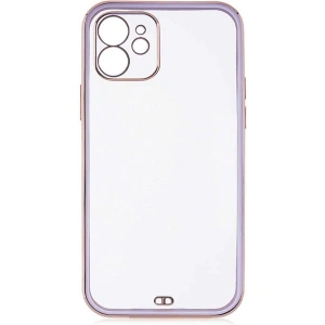 Case 4U Apple iPhone 12 Kılıf Kamera Korumalı Pastel Renk Voit Clear Kapak Lila
