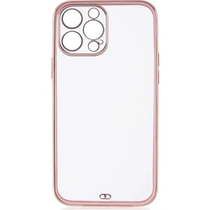 Case 4U Apple iPhone 12 Pro Max Kılıf Kamera Korumalı Pastel Renk Voit Clear Kapak Pembe